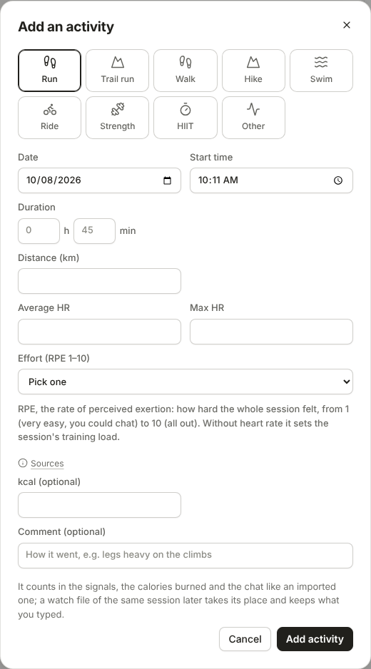 Add an activity